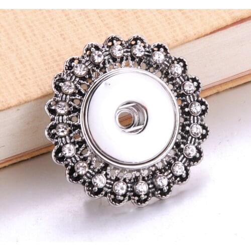 Vintage Brooch flower Brooch rhinestone brooch Snap button Jewelry gift girls women (fit 18mm 20mm snaps )