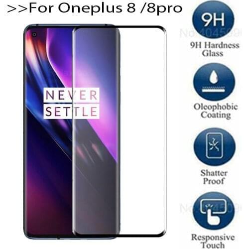 Full Glue Tempered Glass for Oneplus 8 pro Screen Protector Temper Glass Film For Oneplus 8 8pro One plus 8 pro Protective Glas