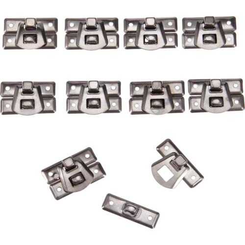 10Pcs/lot Silver Box Hasps Iron Lock Catch Latches Zinc Alloy Jewelry Chest Case Decor Buckle Clip Clasp Vintage Retro 31mm*22mm