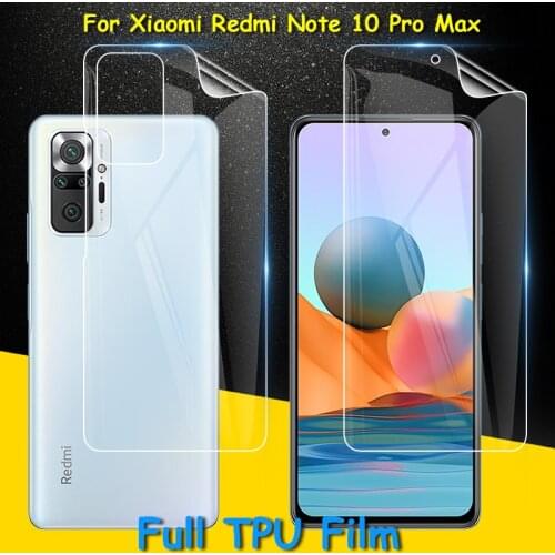 Front / Back Full Coverage Clear Soft TPU Film Screen Protector For Xiaomi Redmi Note 10 Pro Max 10S ( Not Glass )