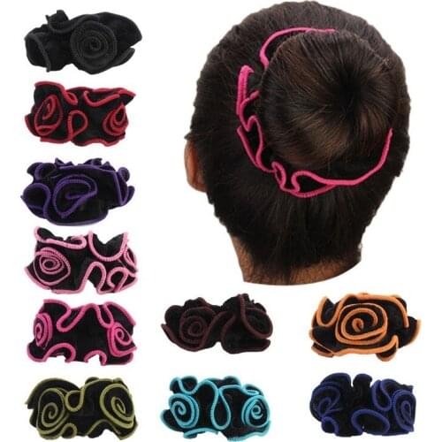 Women Ladies Velvet Flower Band Gold Feel Scrunchies Ponytail Holder Donut Grip Loop Holder Stretchy Elastic Hairband