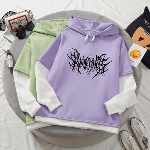 Women Fashion Hoodie Pullover Patchwork Oversized Sweatshirt Warm Ulzzang Korean Clothes Unisex Hip Hop Harajuku Streetwear Lady