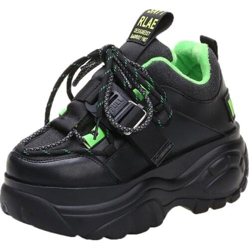 Women Platform Sneakers Lace-up Winter Keep Warm Dad Shoes High Top Chunky Shoes Casual Shoes Thick Bottom Flats Ladies Creepers