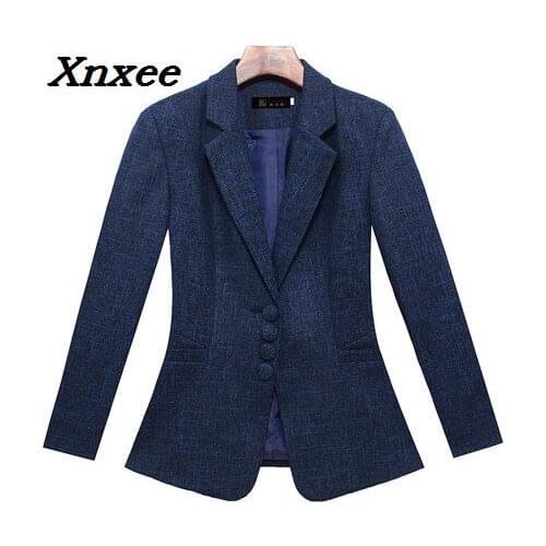 Womens blazer elegant female formal jacket coats solid suits blazer feminino long sleeve single button small suit office blazer