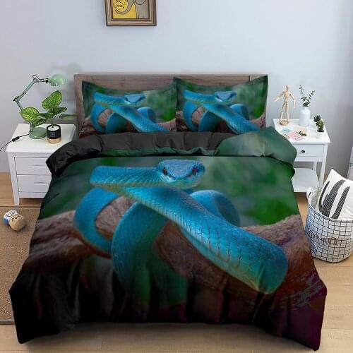 Animal Duvet Cover Set Snake Pattern Bedding Set for Adult Bedclothes Single Double King Queen Size Comforter Cover 2/3 PCS