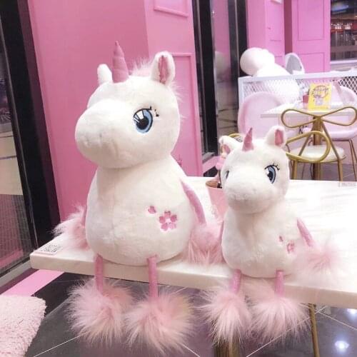 1pc Kawaii Cherry blossom Unicorn Plush Toy Cartoon Animal Horse Unicorn Soft Stuffed Plush Doll Birthday Gift for Girl Children