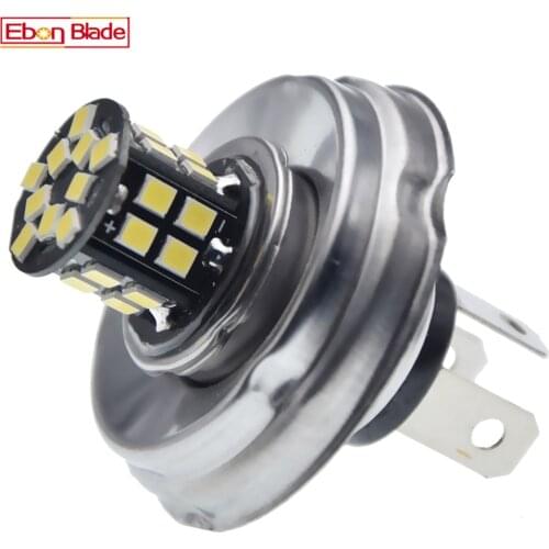 1Pcs 6V 12V 24V P45T 2835 30SMD LED Motorcycle Front Head Light Bulb R2 High Low Beam White 6000K Motorbike Scooter Headlight