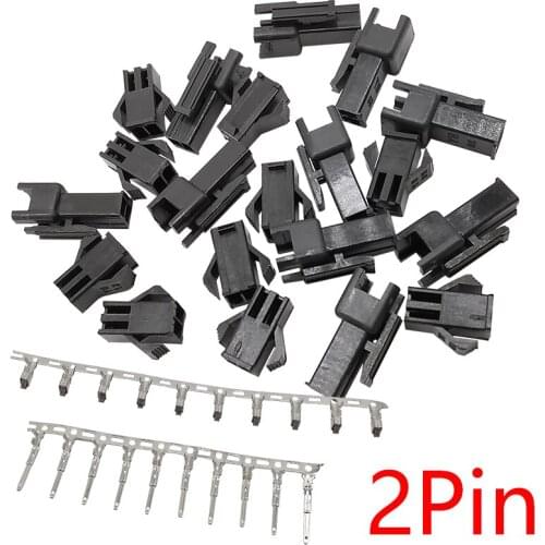20Sets SM 2 Pin Pitch 2.54mm Female and Male Housing Wire Connectors SM-2P JST SM Connector