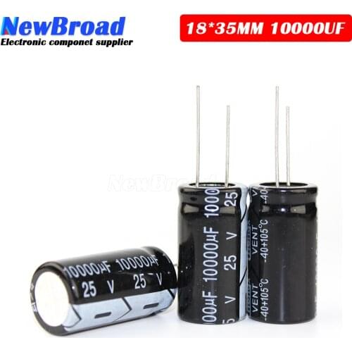 2PCS Original aluminum electrolytic capacitor 16V 10000UF 25V 10000UF plug-in multi specification 16*31 18*35MM 10000UF 16V 25V