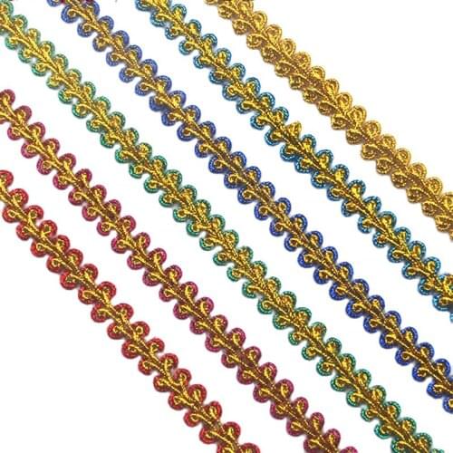 45 Yards/Lot Centipede Lace Braided Sewing Apparel Ribbons Appliqued Cosplay Costumes Colored Trims Band 1.0CM Wide