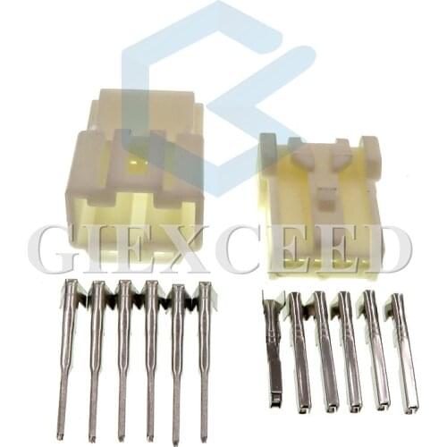 2 Sets 6 Pin Auto Rear View Camera Wire Car Socket Female Male Connector For Nissan