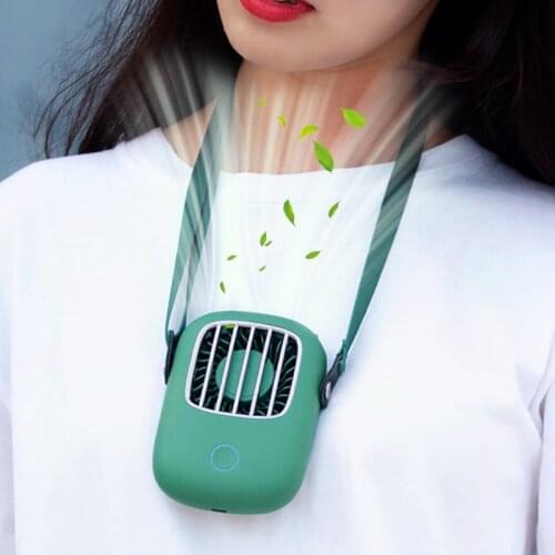 3 color hight-quality Mini Handheld Cooling Hanging Neck Small Fan Lazy Sport Portable Outdoor Fan USB Chargeable Fan