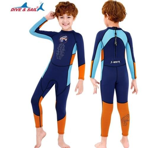 Kids 2.5MM SCR Neoprene Swimsuit Diving Suit Childrens Wetsuits Swimwear Snorkeling Surfing Swimming Beach Sun Protection
