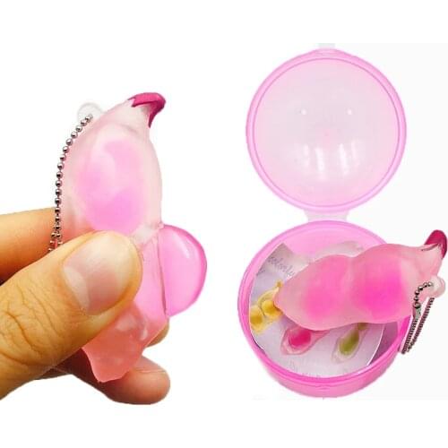 Glow In The Dark Squishy Toys Antistress Balls With Phone Key Chain Decompress Beans Squeeze Toys Office Anti-stress Novelty