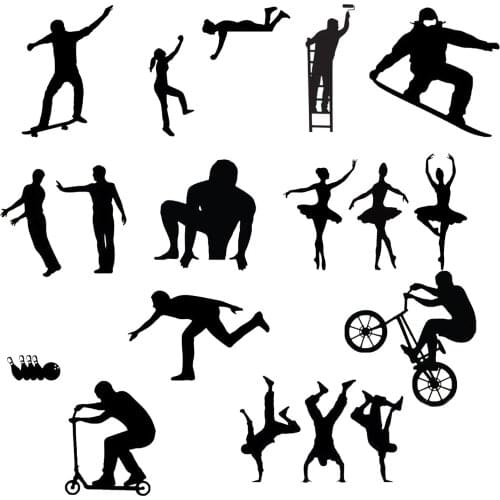 Creative 11pcs Sports Series Light Switch Fabric Sticker Helping Hands Wall Stickers Decal Climbing Wall Decoration Accessories