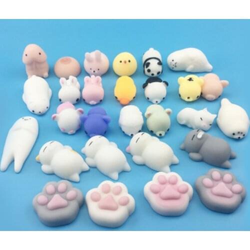 Cute Mochi Mole 54 Species Soft Focus Cure Fun Kids Kawaii Toy Animal Decoration TPR Toys Noverty Anti Stress Reliever B0902