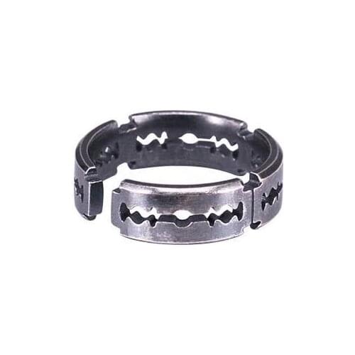 Charm Exaggerated Titanium Steel Blade Ring Mens Rock Punk Razor Ring Stainless Steel Ring Party Ladies Fashion Jewelry Gifts