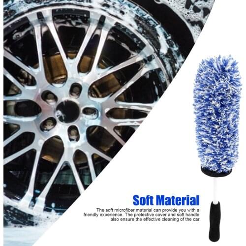 Car Wash Cleaner Plastic Handle For Car Wash Car Cleaning Accessories Top Microfiber Premium Wheels Brush With Non-Slip Handle