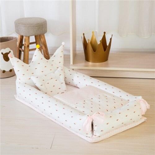 Portable Baby Nest Bed for Boys Girls Travel Bed Infant Cotton Cradle Crib Soft Baby Bassinet Foldable Newborn Bed Cradle Cot