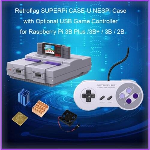 Retroflag SUPERPi CASE-U NESPi Case with Optional USB Game Controller for Raspberry Pi 3B Plus /3B+ / 3B / 2B