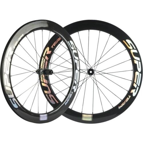 SuperTeam Carbon Clincher Disc Brake Wheel 700c 60mm Road Wheelset Glossy
