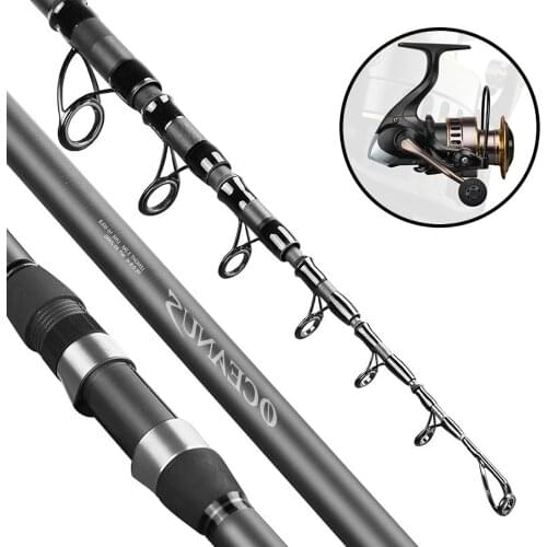 Telescopic Spinning Fishing Rods 2.7M-5.4M Ultra-Light Long Shot Sea Pole Long-Range Throwing Rod Carp Fishing Reel Saltwater