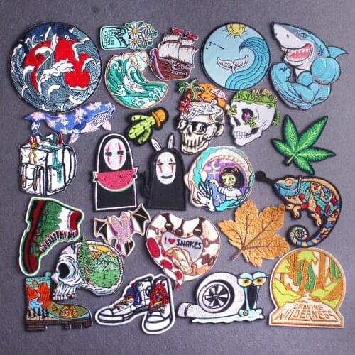 Fashion Cartoon Animal Patches For Clothing Embroidered Patch Sewing iron on Jeans Accessories Applique Fusible Sewing Patches