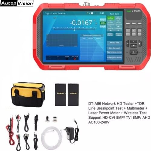7 Inch H.265 4K IP camera tester 8MP TVI CVI 5MP AHD CVBS CCTV Tester Monitor with Multimeter Optical power meter DT-A86 A82