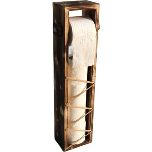 Wooden Toilet Paper Stand Wood Toilet Roll Holder Toilet Paper holder Wood Bathroom Supplies Paper towel holder