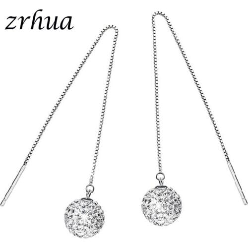 ZRHUA New Fashion 8mm/10mm Pearl Earrings Women Bijoux Female Classic Silver Color Water Droplets Jewelry for Women
