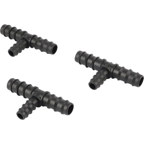 1/2" Garden hose tee water splitter elbow plug End 16mm hose 3-way garden irrigation barbed drip irrigation fittings 10pcs