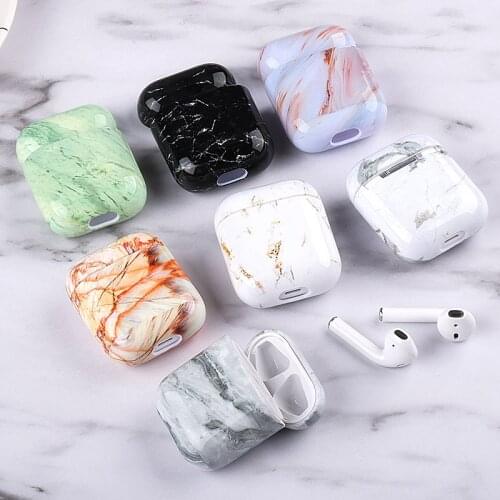 1PC Fashion Silicone Case Protective Cover For Airpods 1/2 Marble Pattern Cases For Apple Airpods Shockproof Air Pods Cover New