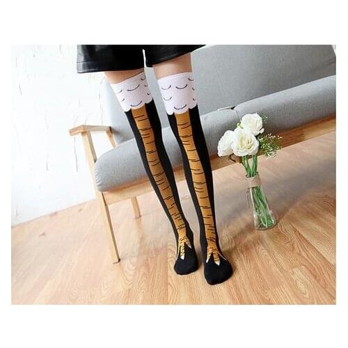 10pairs/lot punk style Cute Long Over Knee High stocking Funny Female Women Girls Chicken stocking free