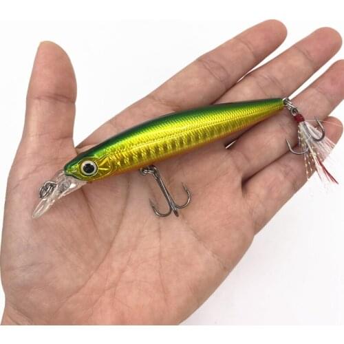 10cm/10g Sinking Minnow Baits Fishing Lures Iscas Carp Fishing Feather Hooks Wobbler leurre Peche De Pesca Wobbler Crankbait