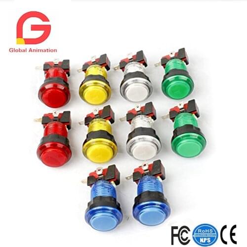 10x New LED lit Arcade Push Button Mame Multicade Choice of 5 Colour