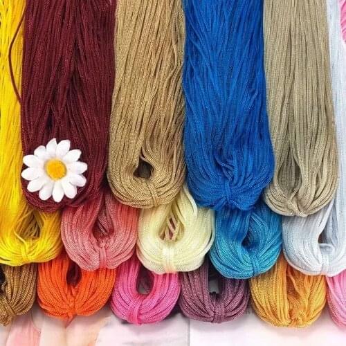 2mm X 70m Medium Thick Bright Silk Thread Hollow Wire Hand Knitting Chinese Knot Thread Hat Cushion Doll Ice Silk Thread