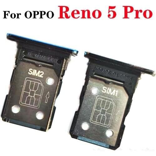 20PCS For OPPO Reno5 Pro Slot Holder Adapter Socket Repair Parts For OPPO Reno 5 Pro Sim Card Holder Replacement 5Pro Plus