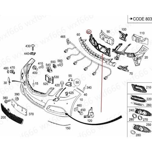 2128852765 Front bumper bracket Front bumper lining Fixing frame Suitable for W212 E200 E250mer ced es-be nzE3300 Basic chassis
