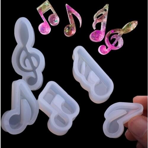 4PCS Music Notes Silicone Molds Epoxy Resin Casting Pendant Moulds DIY Handmade Jewelry Making Craft Charm Earring Necklace