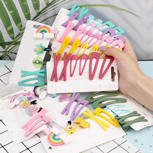 5/6 Pcs/Set Hair Clip Accessories Sets Fashion Rainbow Hairpin Flower Fruit Barrettes Headwear Gift For Baby Children Women Girl