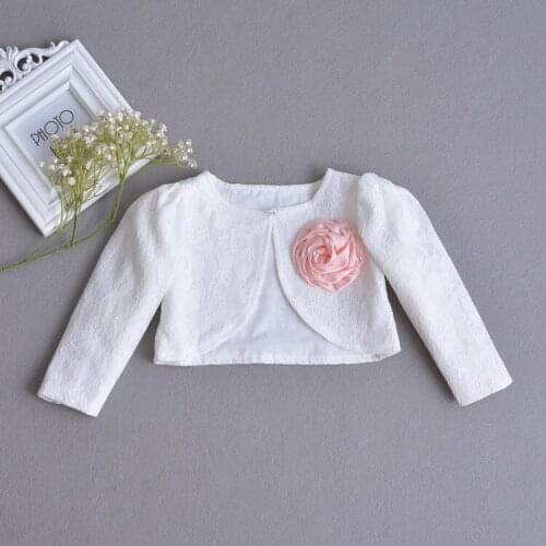 White Baby Girl Jackets 100% Cotton Baby Cardigan Outerwear For 1 & 2 Years Coat 2021 Spring Baby Girls Clothes 185003
