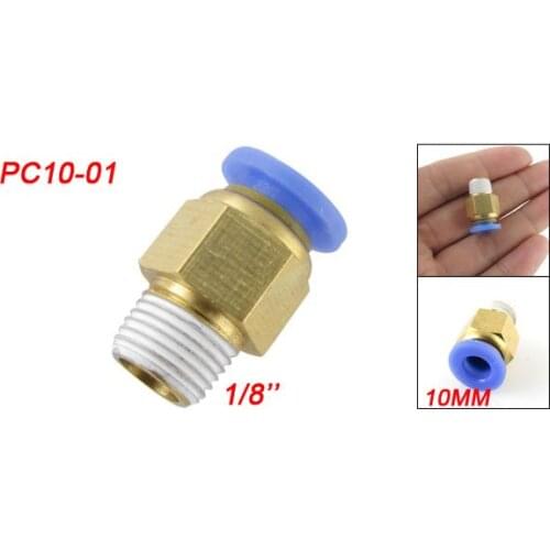 Free Shipping 50PCS A Lot 10mm x 1/8'' Push In Male Run Pneumatic Quick Fittings PC10-01