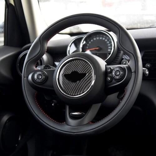 Carbon Fiber Steering Wheels Sticker Covers Decoration for BMW Mini Cooper F55 F56 F60 Steering Wheel Cover Set