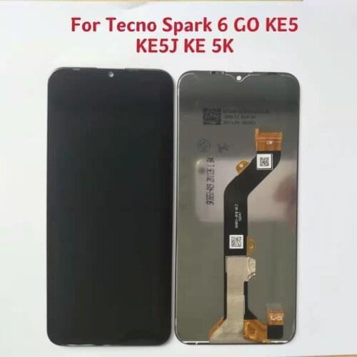 No Dead Pixel 100% Tested 6.52" LCD For Tecno Spark 6 Go KE5 KE5J KE5K LCD Touch Screen Digitizer Assembly For Tecno Spark 6 Go