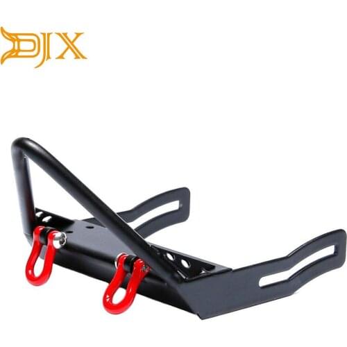 DJX Metal Steel Front Bumper with Winch Mount Shackles for 1/10 Axial SCX10 RC Rock Crawler