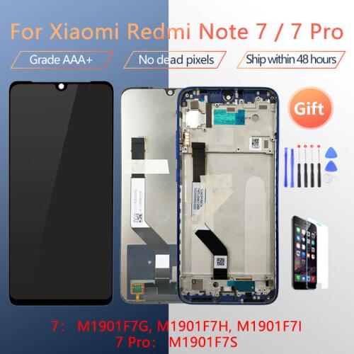 For XIAOMI Redmi Note 7 Pro Redmi Note 7 Original LCD screen assembly with front case Black blue red