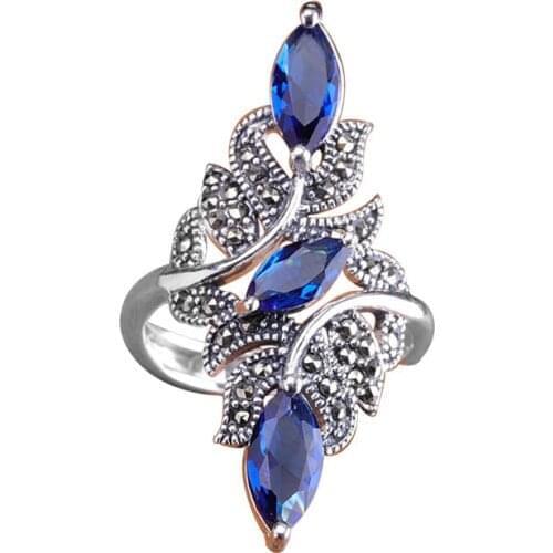 FDLK Wedding Ring Delicate Blue Zircon Female Ring Fashion New Wedding Jewelry New Year Gift