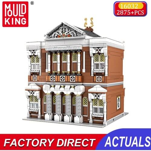 Mould King Streetview Concert Hall With Led light Model Building Blocks moc city Architecture Educational Toys Gifts for childre