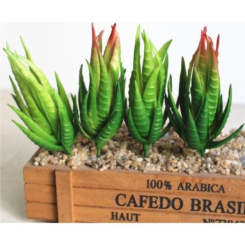 Green Red Large Zebra Aloe Artificial Succulents Plants Height=14cm Diameter=45mm DIY Flower Arrangement Accessories Fake Plants