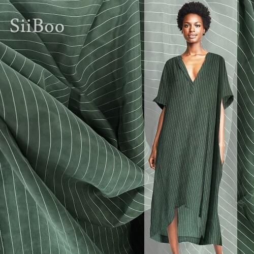 Chinese cheap fabrc multi color stripe weighted 100% cupro sand washed fake silk fabric apparel for dress telas stoffen SP5532